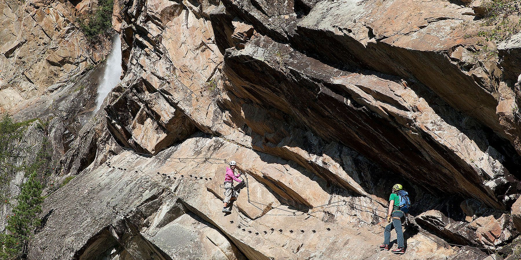 Klettersteig beim Lehner Wasserfall